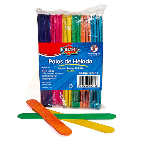 Palos de Helado grueso - Baja lengua colores 