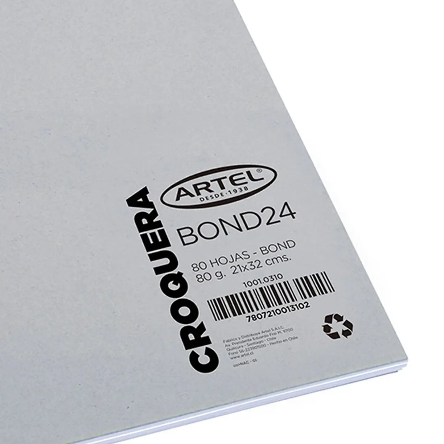 Croquera Bond Artel Espiral Oficio 80 Hojas 1