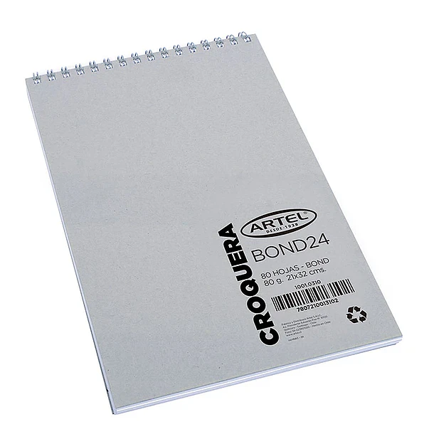 Croquera Bond Artel Espiral Oficio 80 Hojas 2