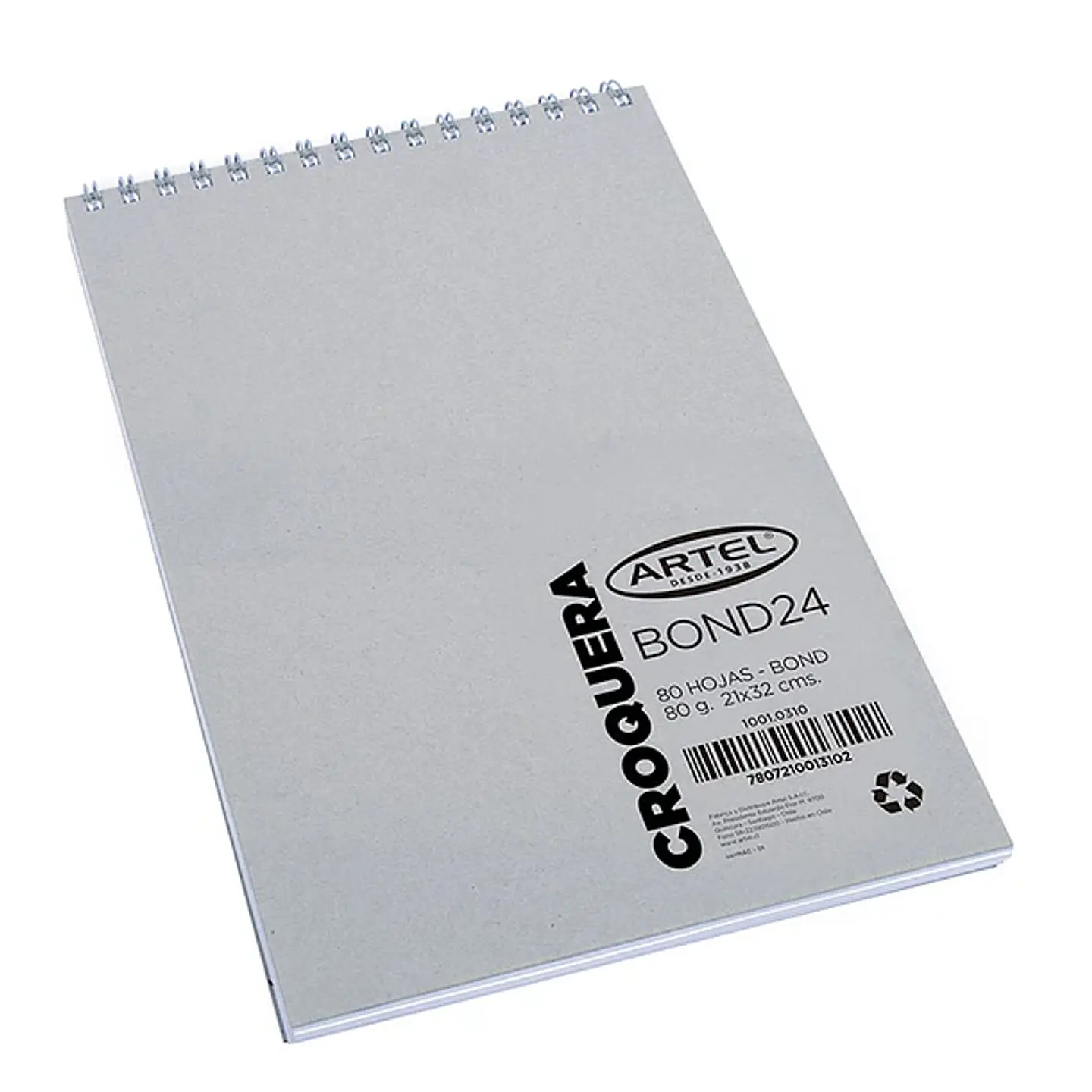 Croquera Bond Artel Espiral Oficio 80 Hojas 2