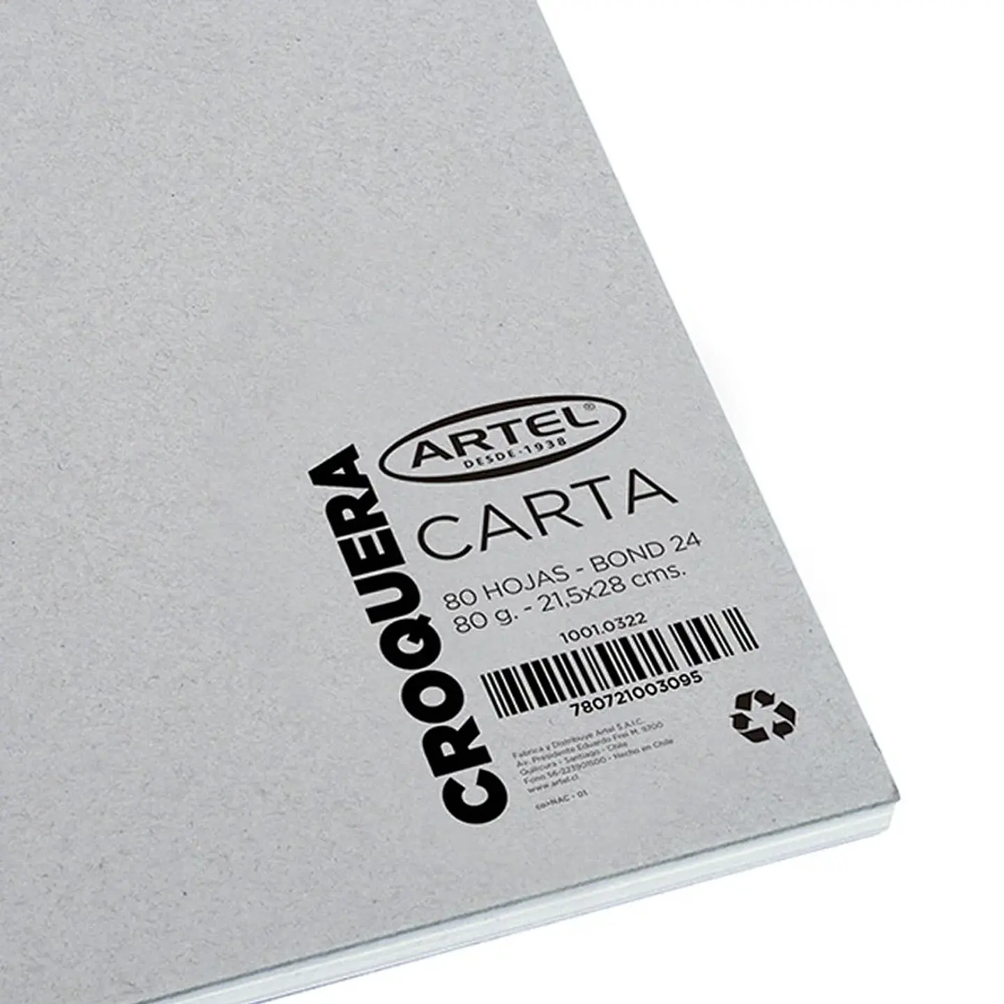 Croquera Bond Artel Carta 80 Hojas 21.5x28cm 1
