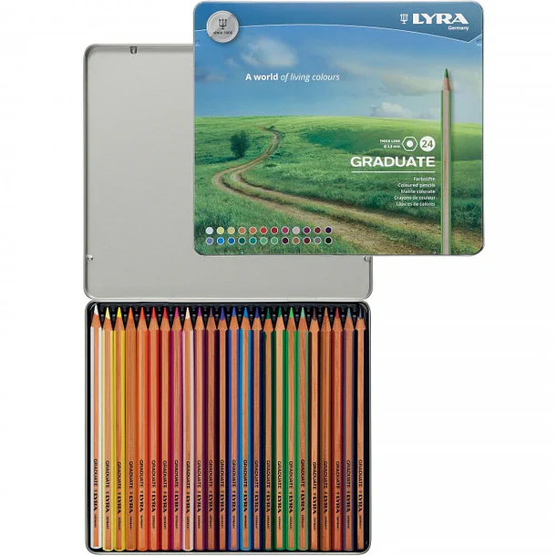 Lápices de Colores Lyra Graduate 24 Colores CAJA METALICA 4
