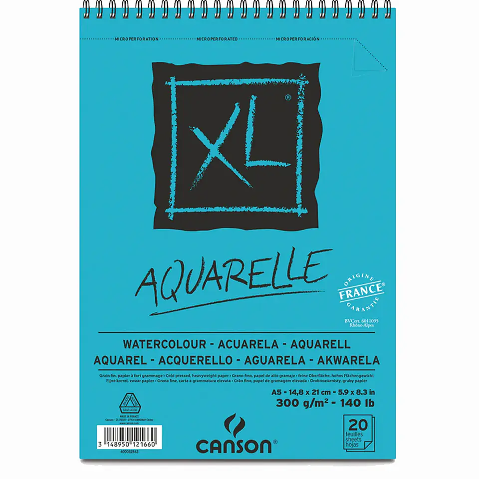 Croquera Acuarela Canson XL Aquarelle 300gr A5  1