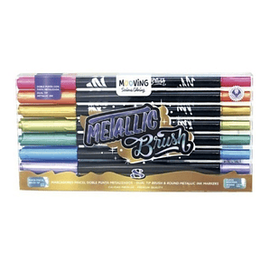 Estuche 8 Brush Doble Metalizados Premium