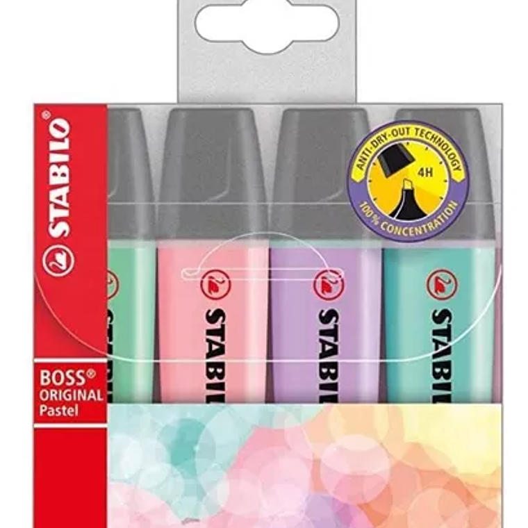 Stabilo boss original 4 colores pastel 70/4-2 1
