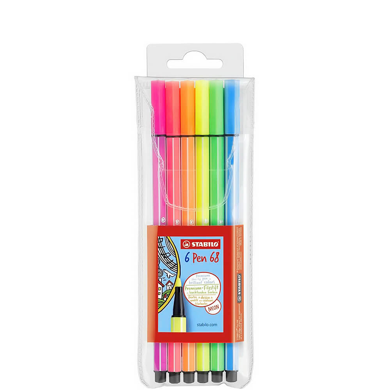 Stabilo Pen 68 6 colores neon 1