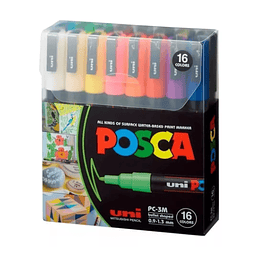 POSCA PC-3M SET 16 COLORES