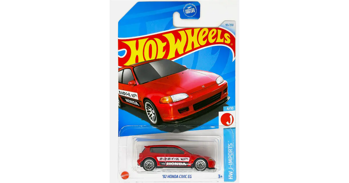 ホットウィール 92 HONDA CIVIC EG 10台 Hot Wheels '92 Honda Civic EG HW J-IMPORTS 4/10 95/250 HTC