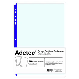 FUNDA CARTA RESISTENTE PAQUETE 10 un ADETEC