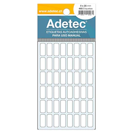 ETIQUETA BLANCA 8x20 420 ETIQ. #A109 ADETEC