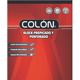 BLOCK PREPICADO CARTA 7mm COLON