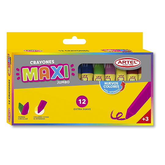 LAPICES CERA 12col. ARTEL MAXI CRAYONES