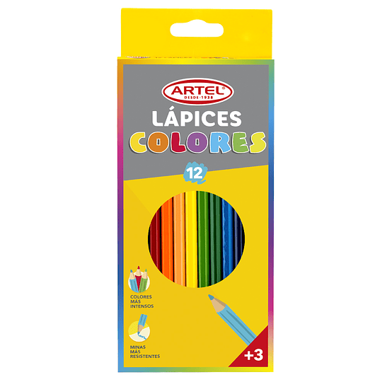 LAPICES COLORES 12col. LARGO ARTEL