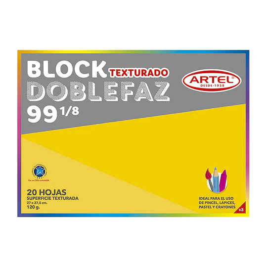 BLOCK DIBUJO N° 99 1/8 DOBLE FAZ 20hj 27x38 ARTEL