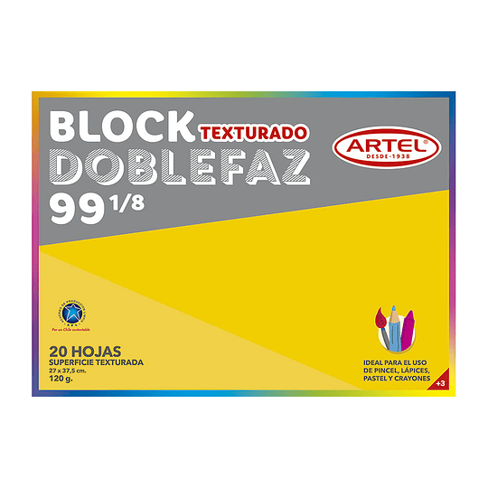 BLOCK DIBUJO N° 99 1/8 DOBLE FAZ 20hj 27x38 ARTEL
