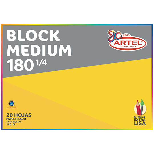 BLOCK DIBUJO MEDIUM 180 1/4 20hjs 38x55cm ARTEL