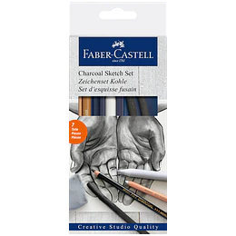 CAJA LAPICES GRAFITO SKETCH CHARCOAL FABER 