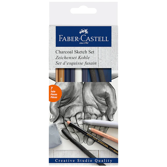 CAJA LAPICES GRAFITO SKETCH CHARCOAL FABER 