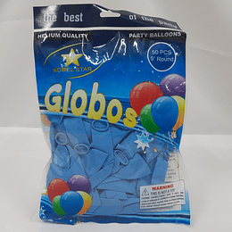 GLOBO N°9 LISO AZUL BOLSA 50 UNIDS. NOBEL STAR