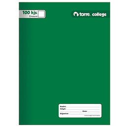 CUAD COLLEGE TORRE 100hj CROQUIS LISO 