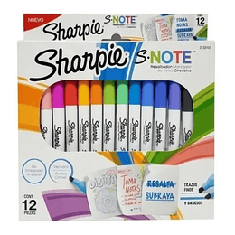 PLUMON DESTACADOR SHARPIE SNOTES 12 COLORES