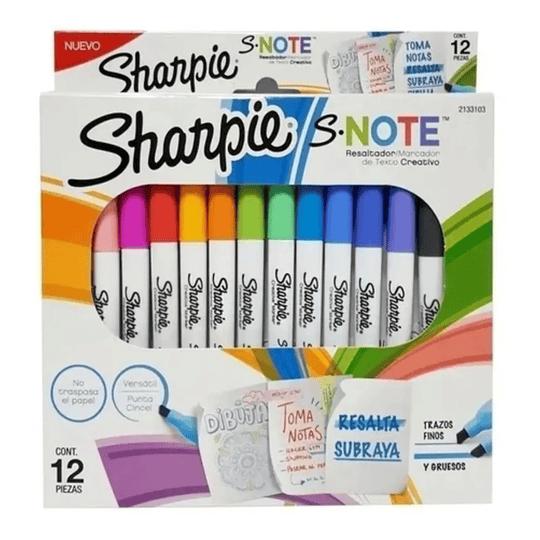 PLUMON DESTACADOR SHARPIE SNOTES 12 COLORES