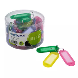 LLAVERO PLASTICO COLORES SURTIDOS 50 un. COOLONE