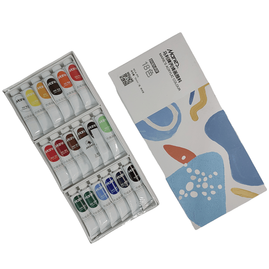 CAJA PINTURA ACRILICA 18 col MARIES