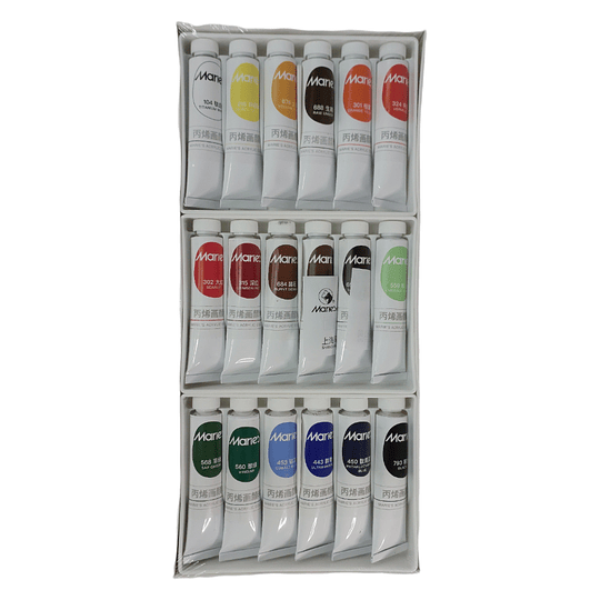 CAJA PINTURA ACRILICA 18 col MARIES