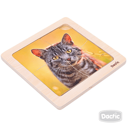JD PUZZLE IMAGEN GATO MADERA 4 pzs DACTIC 