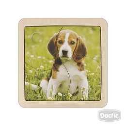 PUZZLE IMAGEN PERRO MADERA 4 pzs (039) DACTIC 