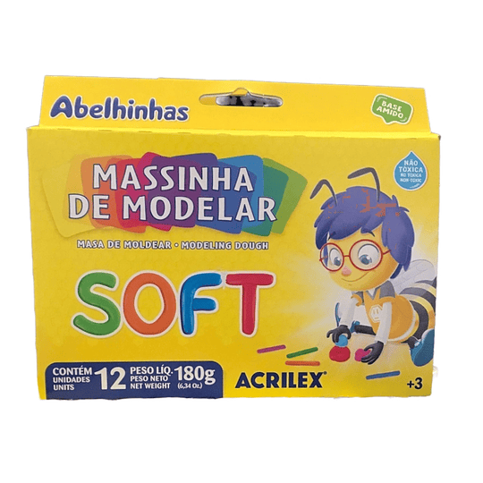 MASA SOFT 12 COLORES barra 15 GRS. ACRILEX 