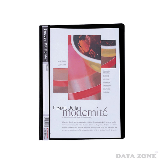 CARPETA FASTENER A4 DATAZONE TRANSP/NEGRA