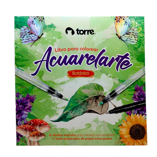 LIBRO COLOREAR ACUARELA 16 hj TORRE