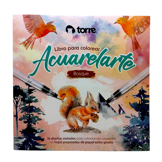 LIBRO COLOREAR ACUARELA 16 hj TORRE