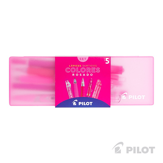 ESTUCHE ROSADO 5 LAPICES SURTIDO PILOT