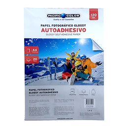 PAPEL FOTOGRAFICO GLOSSY ADHESIVO 20hj 120gr A4 PA