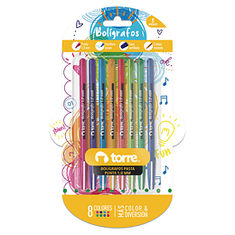 LAPIZ PASTA SET 8 col 1,0mm TORRE 