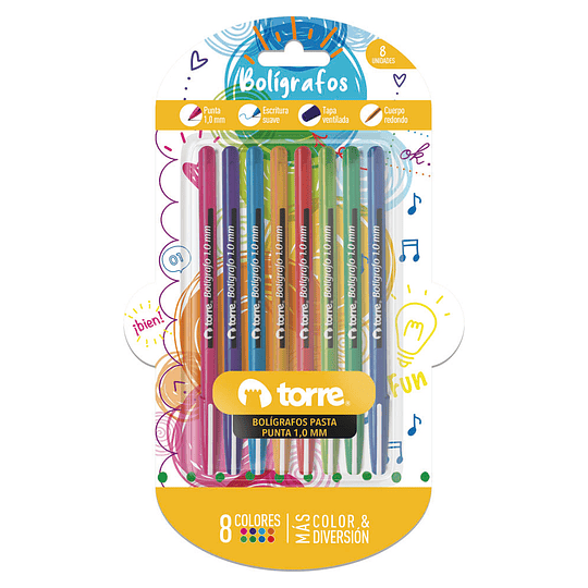 LAPIZ PASTA SET 8 col 1,0mm TORRE 