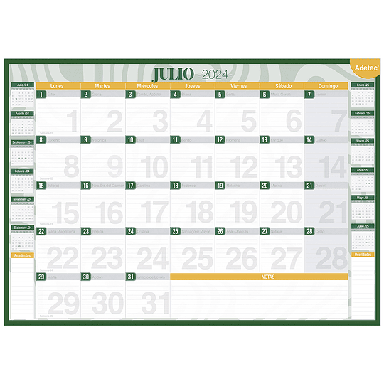 CALENDARIO ANUAL ESCRITORIO OFICINA ADETEC
