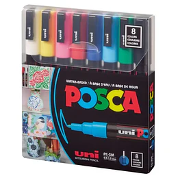 PLUMON POSCA PC-3M SET 8 col 