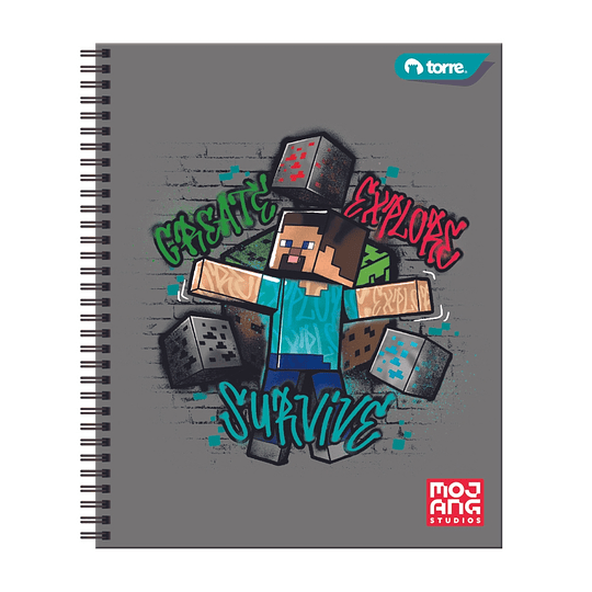 CUAD UNIV TORRE 100hj 7mm CLASICO MINECRAFT