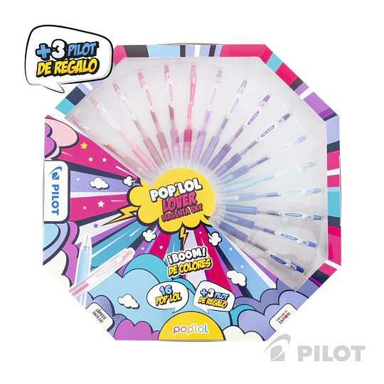 LAPIZ GEL POPLOL 07 16un MAGENTA SKY PILOT