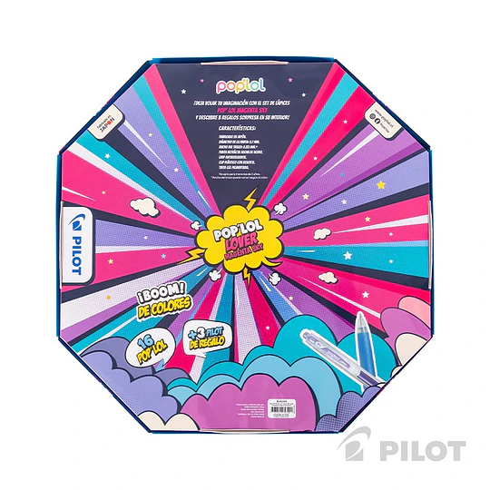 LAPIZ GEL POPLOL 07 16un MAGENTA SKY PILOT