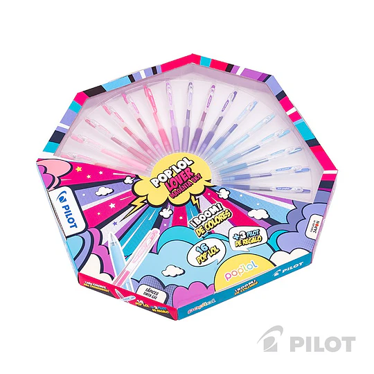 LAPIZ GEL POPLOL 07 16un MAGENTA SKY PILOT