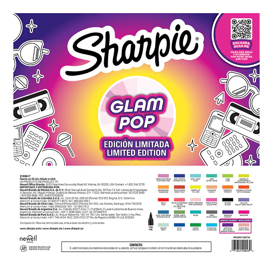 PLUMONES SHARPIE GLAM 30 un PTA FINA RULETA