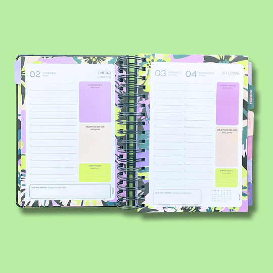 AGENDA ESPIRAL 16,5x22 GARDEN MOOVING DxP