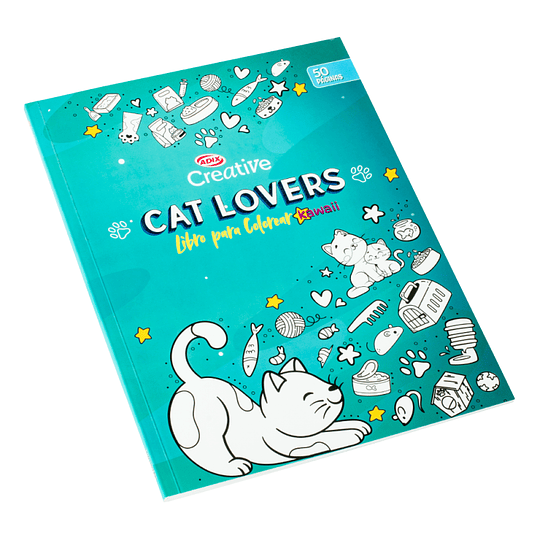 LIBRO COLOREAR CAT LOVERS KAWAI 50hj ADIX