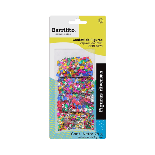 CONFETTI 4 TIPOS 28gr BARRILITO 8778