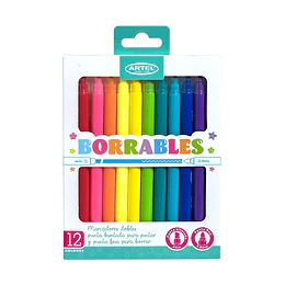 PLUMONES BORRABLES  DOBLE PUNTA 12 col ARTEL 